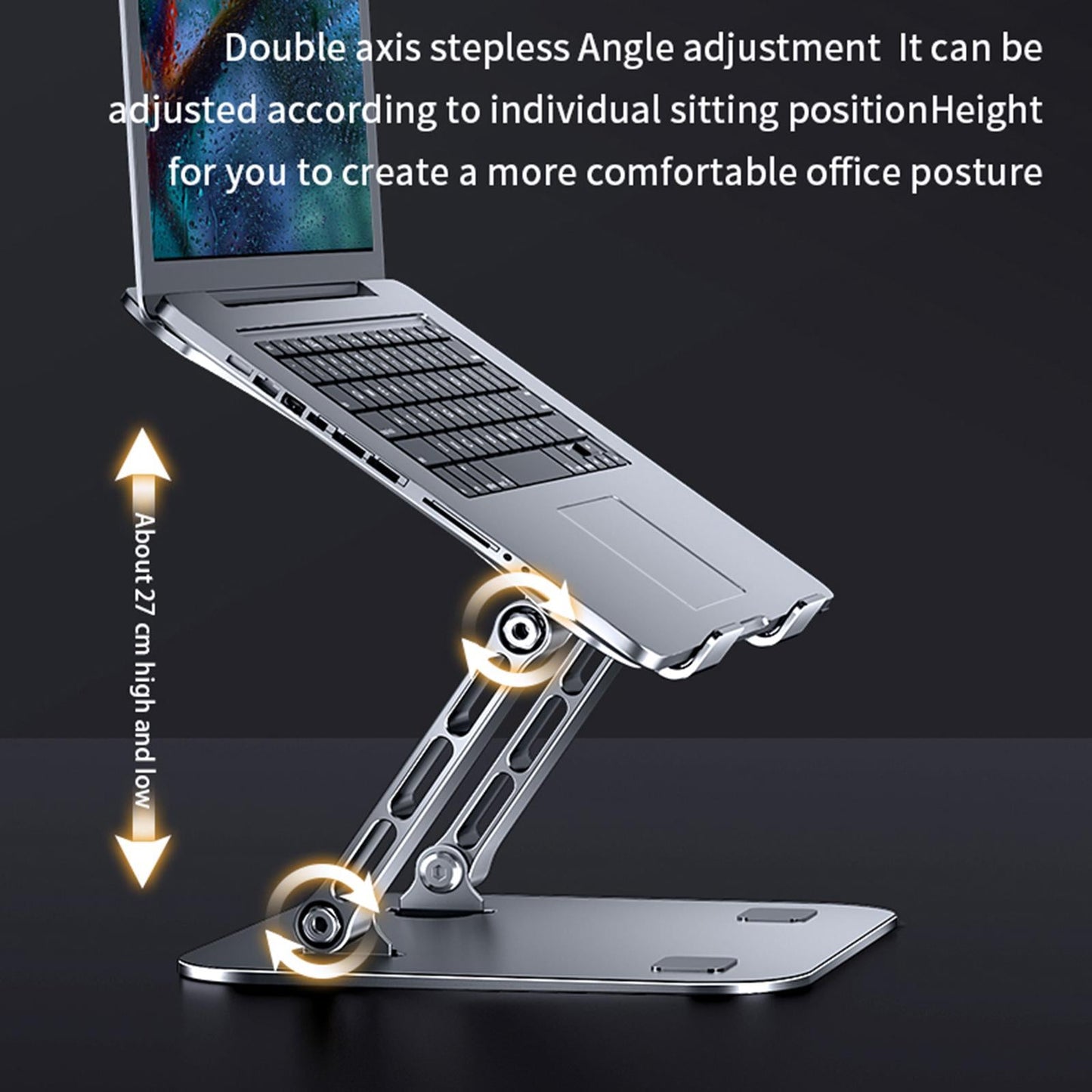 Adjustable Aluminum Laptop Stand Reading Holder with Cooling Fan