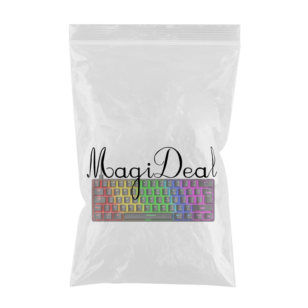 Wired 62Keys Mechanical Gaming Keyboard Backlit for Gaming Typing black Blue switch