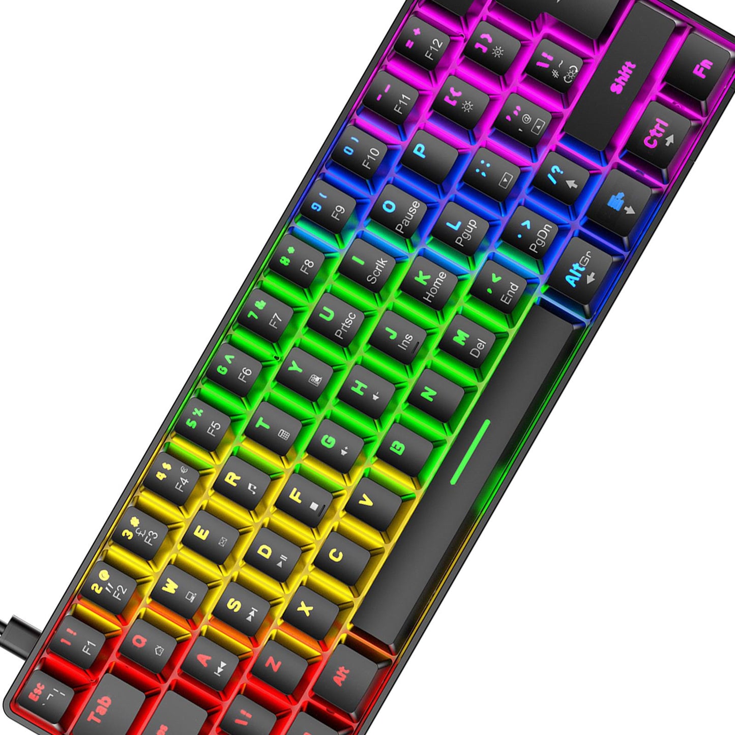 Wired 62Keys Mechanical Gaming Keyboard Backlit for Gaming Typing black Red switch