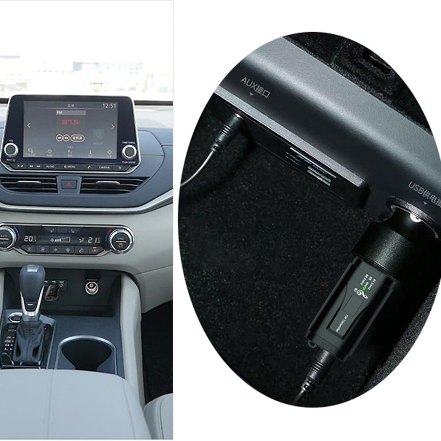 Bluetooth 5.0 2-in-1 FM Transmitter Wireless For TV Home Sound System Car PC