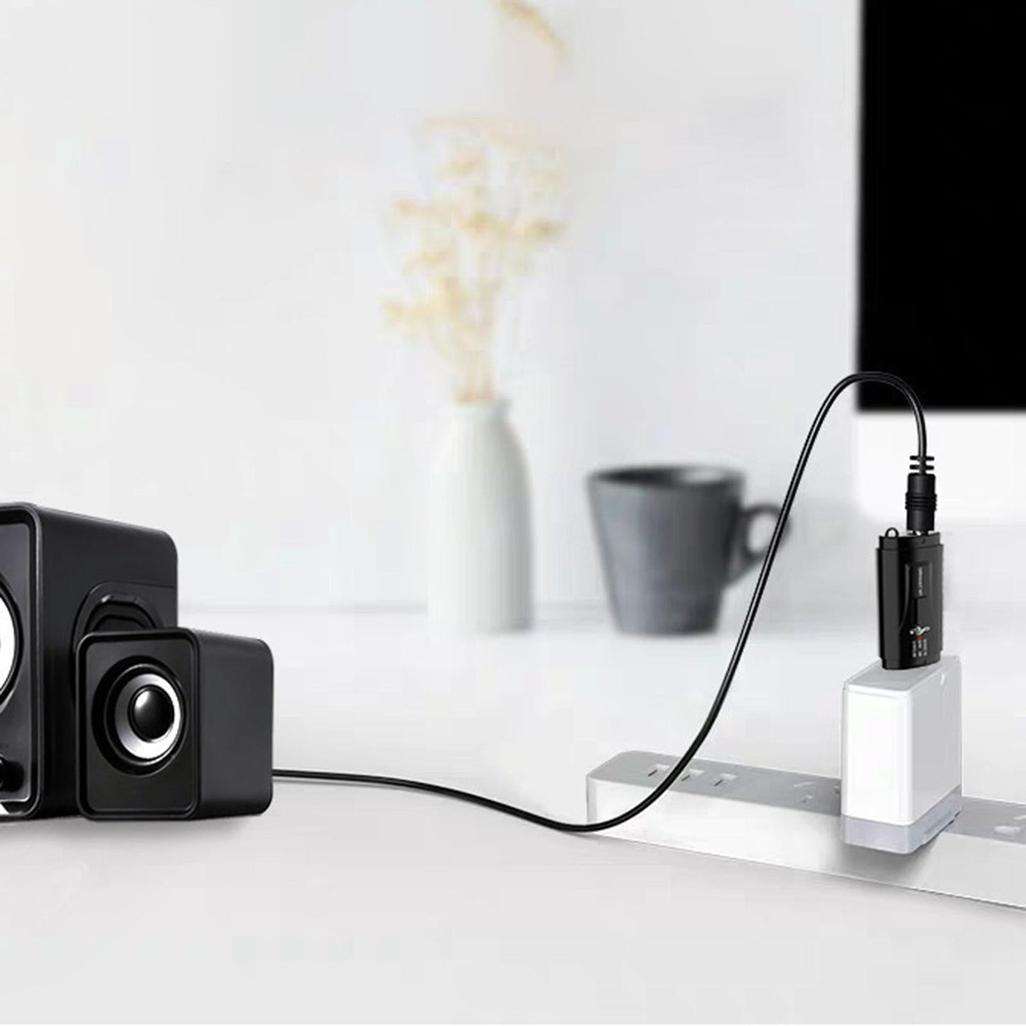 Bluetooth 5.0 2-in-1 FM Transmitter Wireless For TV Home Sound System Car PC