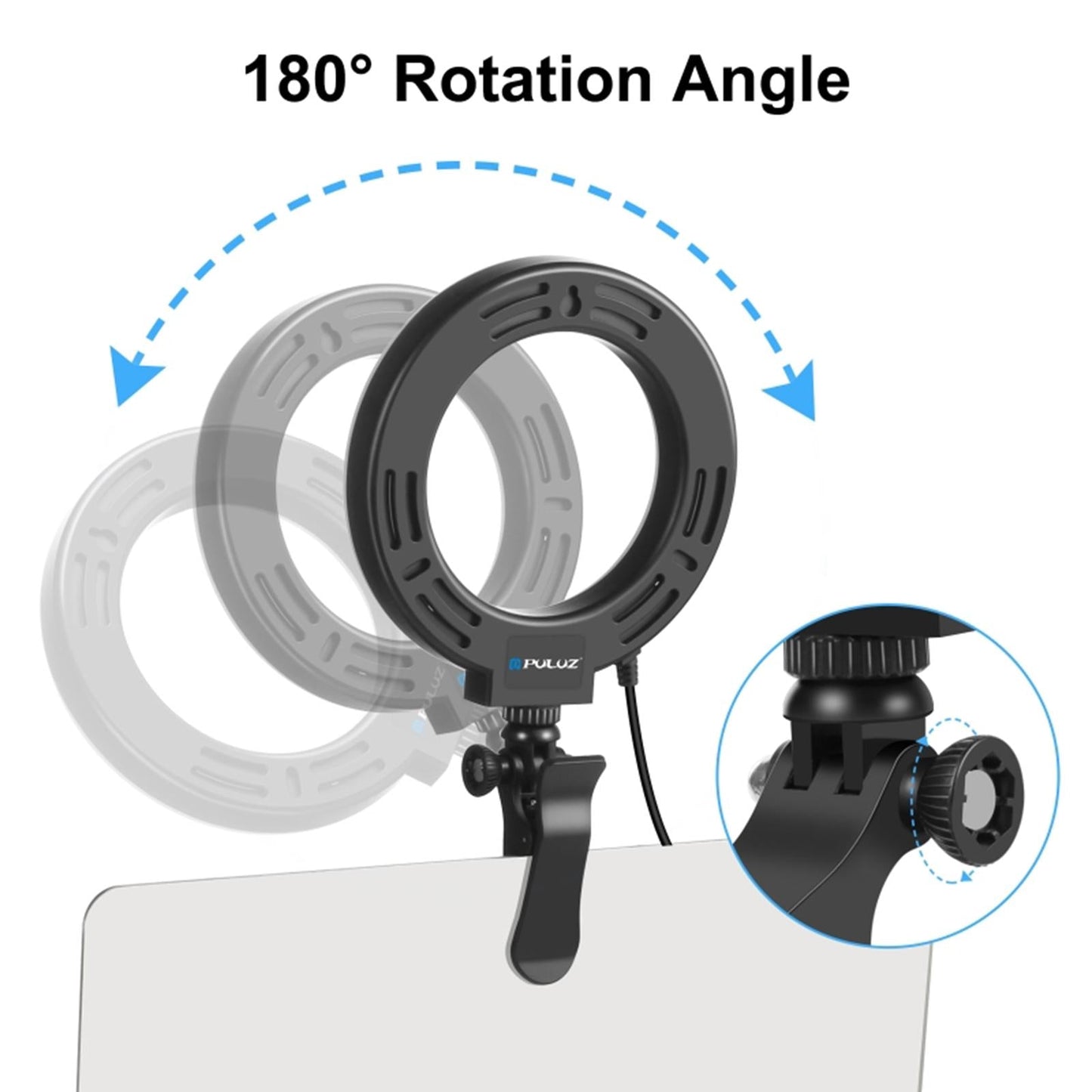 LED Ring Light Clip On Video Conference Lighting Kit USB Powered Stable 16cm