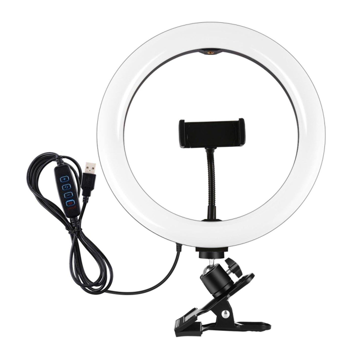LED Ring Light Clip On Video Conference Lighting Kit USB Powered Stable 26cm