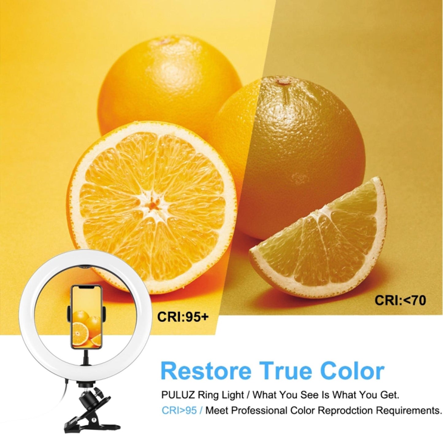 LED Ring Light Clip On Video Conference Lighting Kit USB Powered Stable 26cm