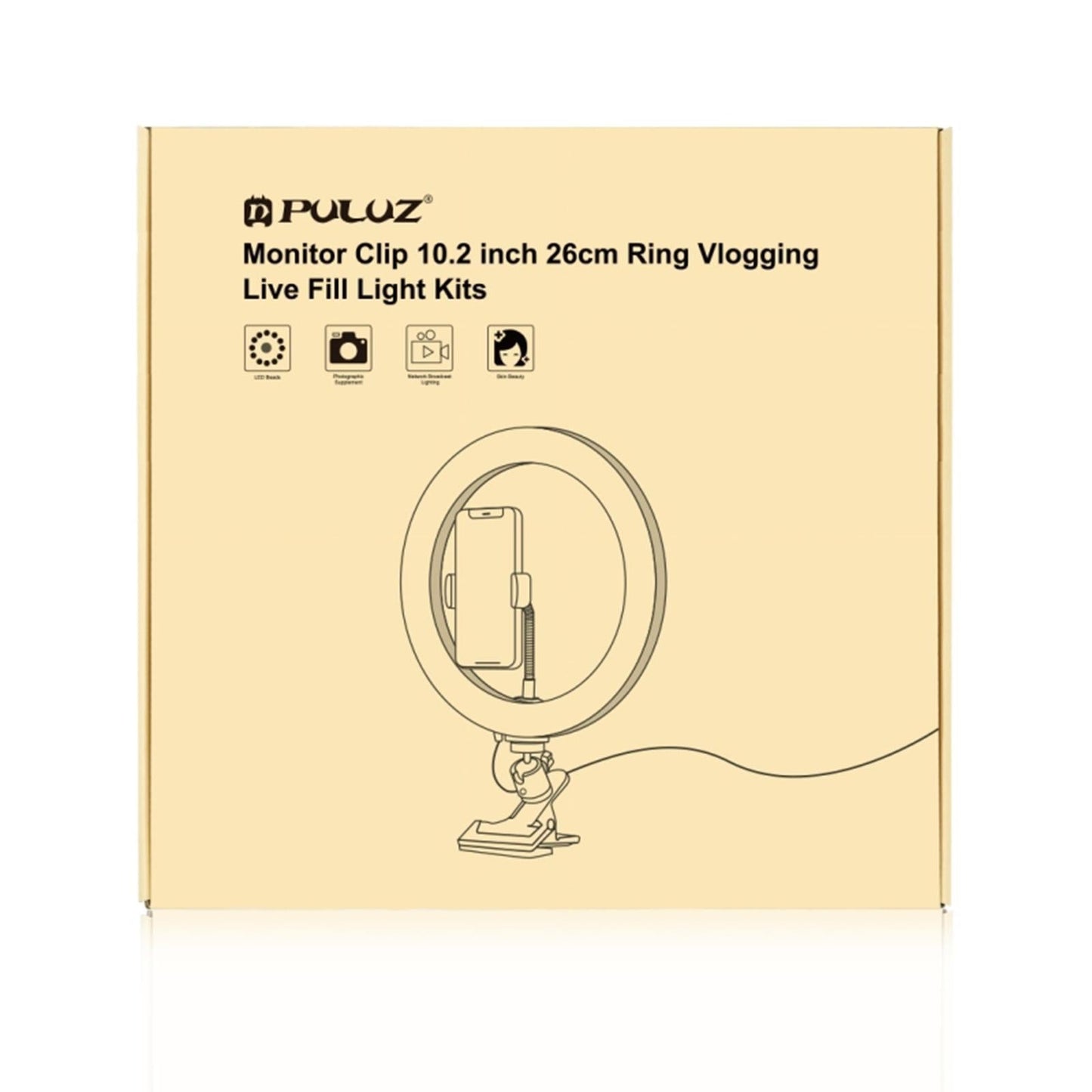 LED Ring Light Clip On Video Conference Lighting Kit USB Powered Stable 26cm