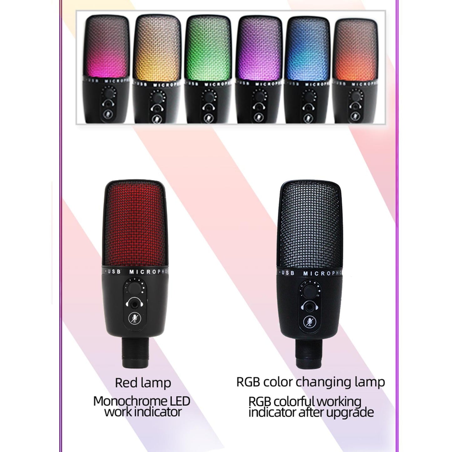 USB Microphone with Mute Plug & Play PC Sound Chipset with Tripod for Studio