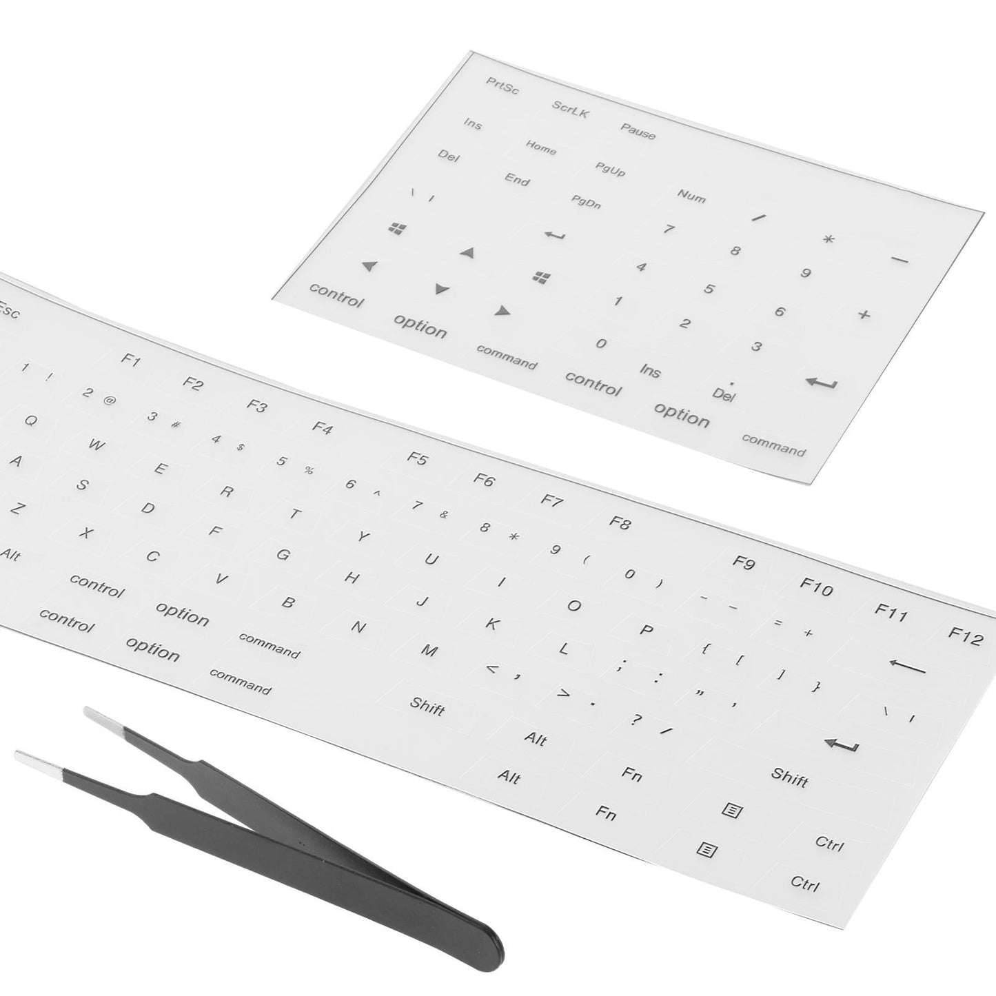 Universal Keyboard Side Stickers for Mechanical Keycaps clear black