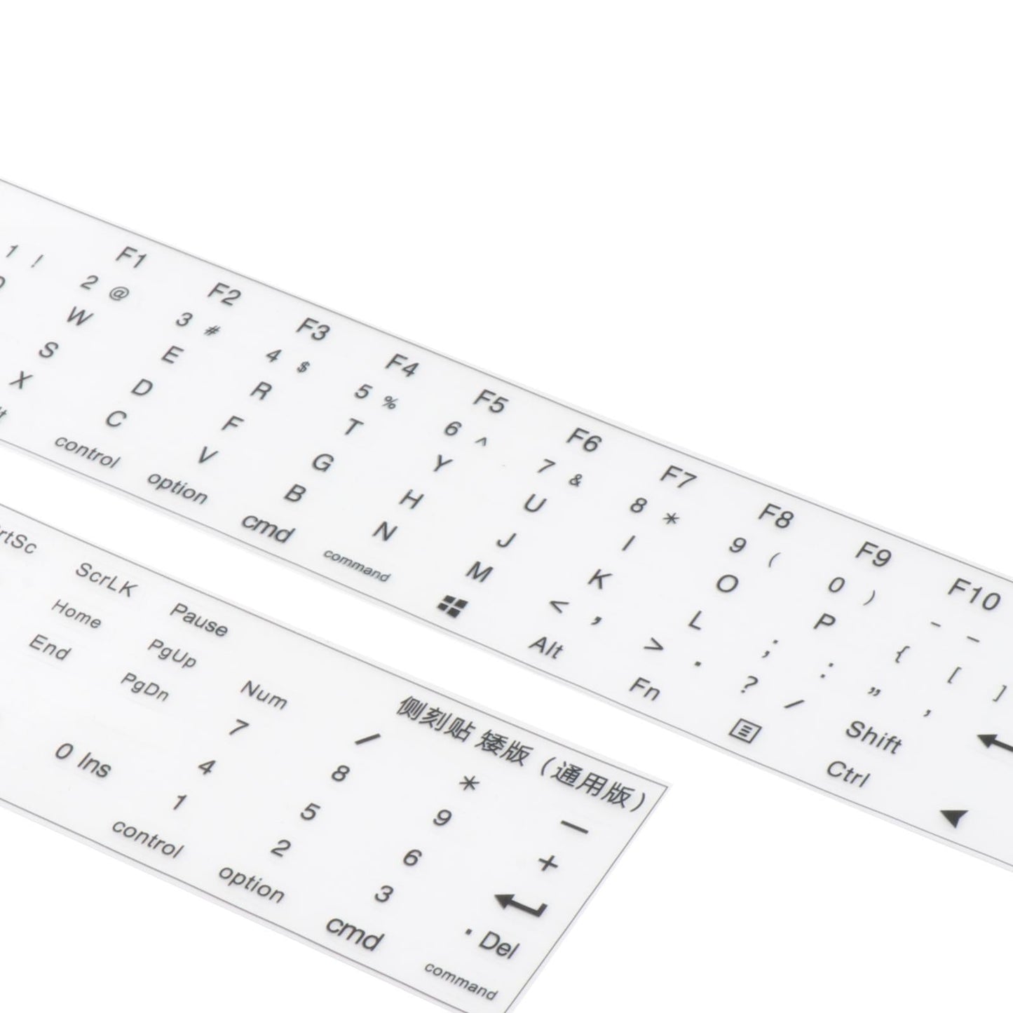 Universal Keyboard Side Stickers for Mechanical Keycaps short clear black
