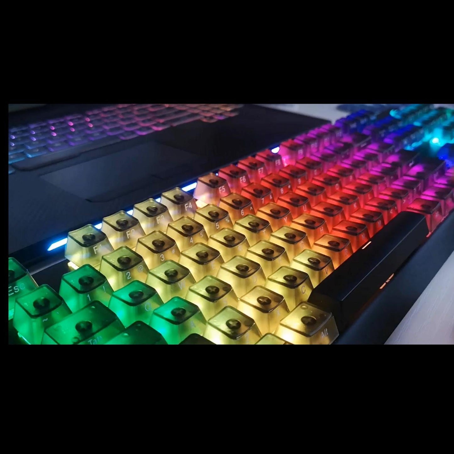 Universal Keyboard Side Stickers for Mechanical Keycaps short clear black