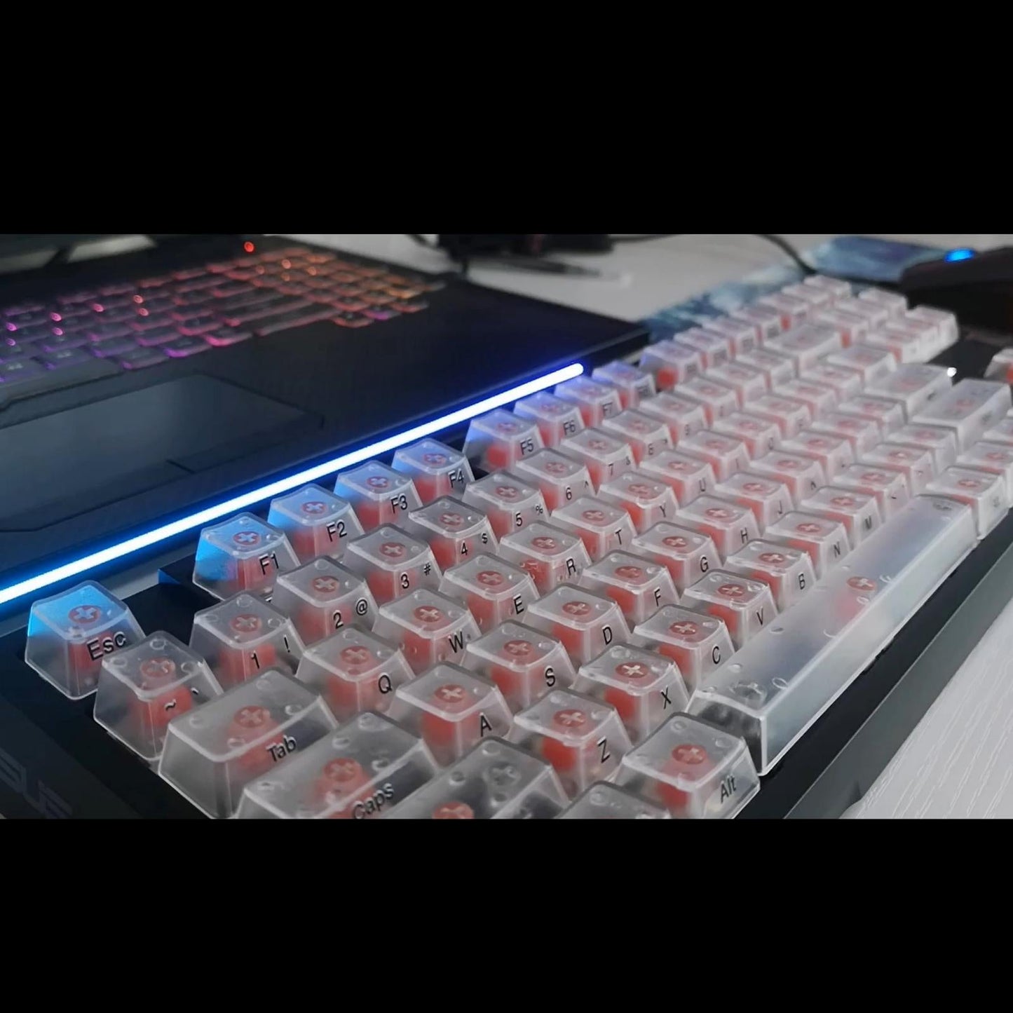 Universal Keyboard Side Stickers for Mechanical Keycaps short clear black