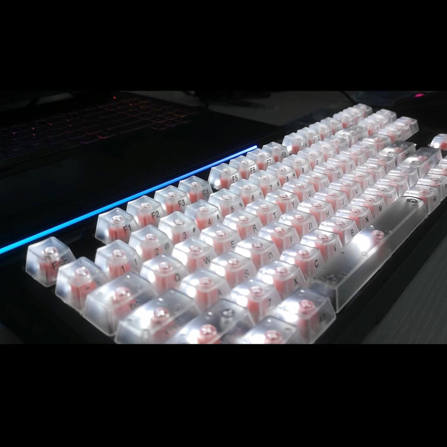 Universal Keyboard Side Stickers for Mechanical Keycaps short clear black