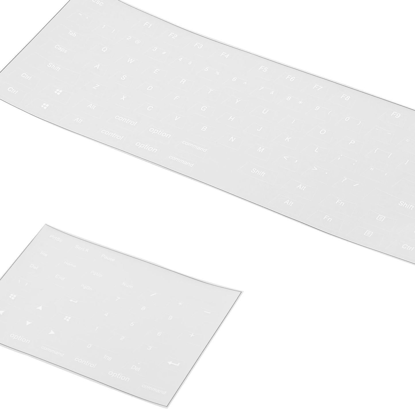 Universal Keyboard Side Stickers for Mechanical Keycaps short clear white