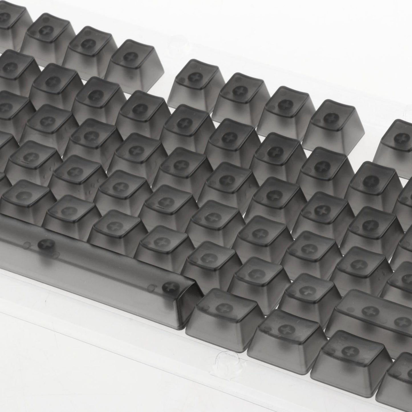 DIY Fully Transparent Keycaps Mechanical ABS for CHERRY MX/Clone Switches Black Transparent