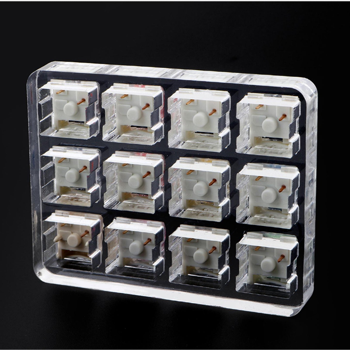 12-Key Clear Switches Tester for Kailh Box DIY Blank Keycaps Accessories