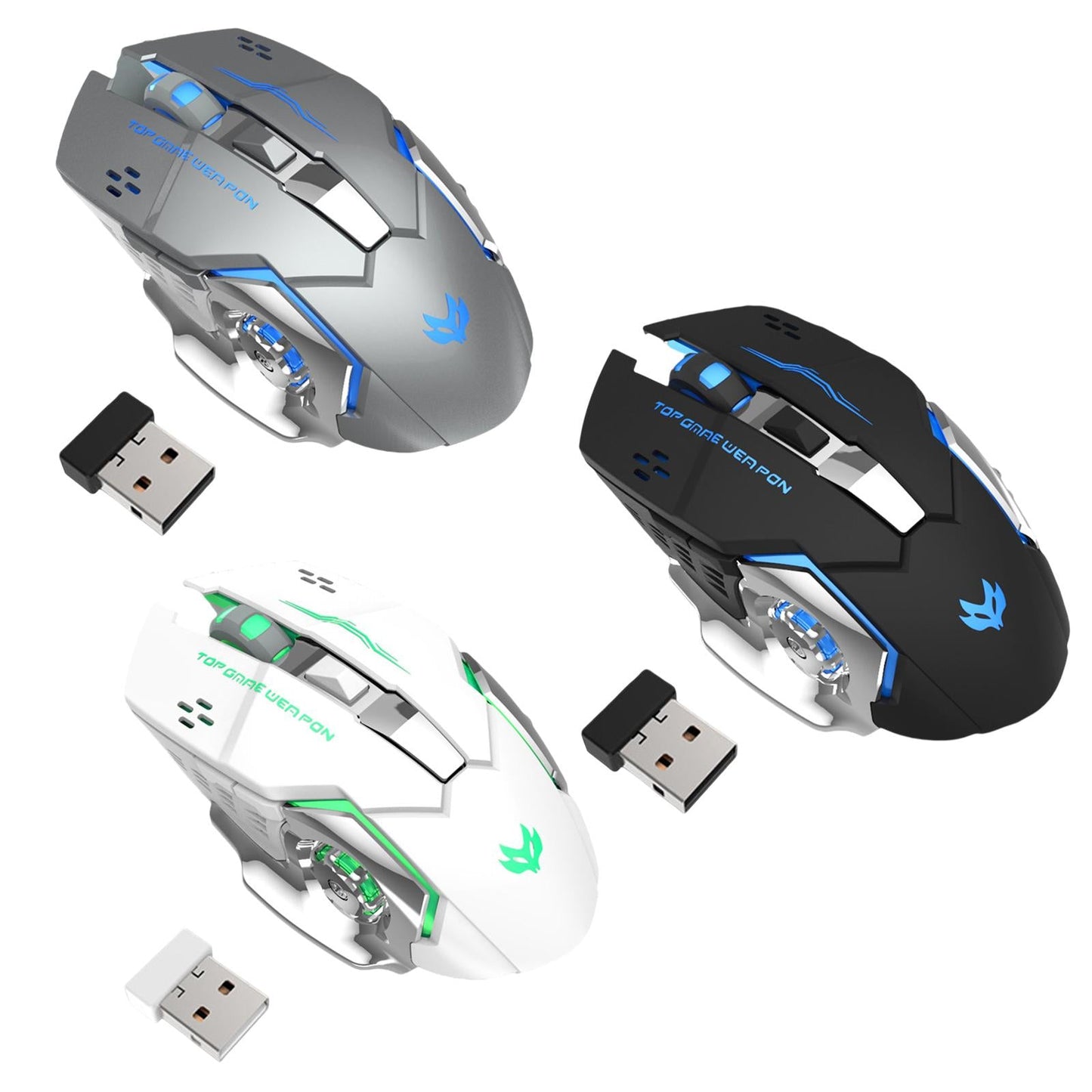 2.4G Wireless Computer Mouse with USB Receiver Portable Silver