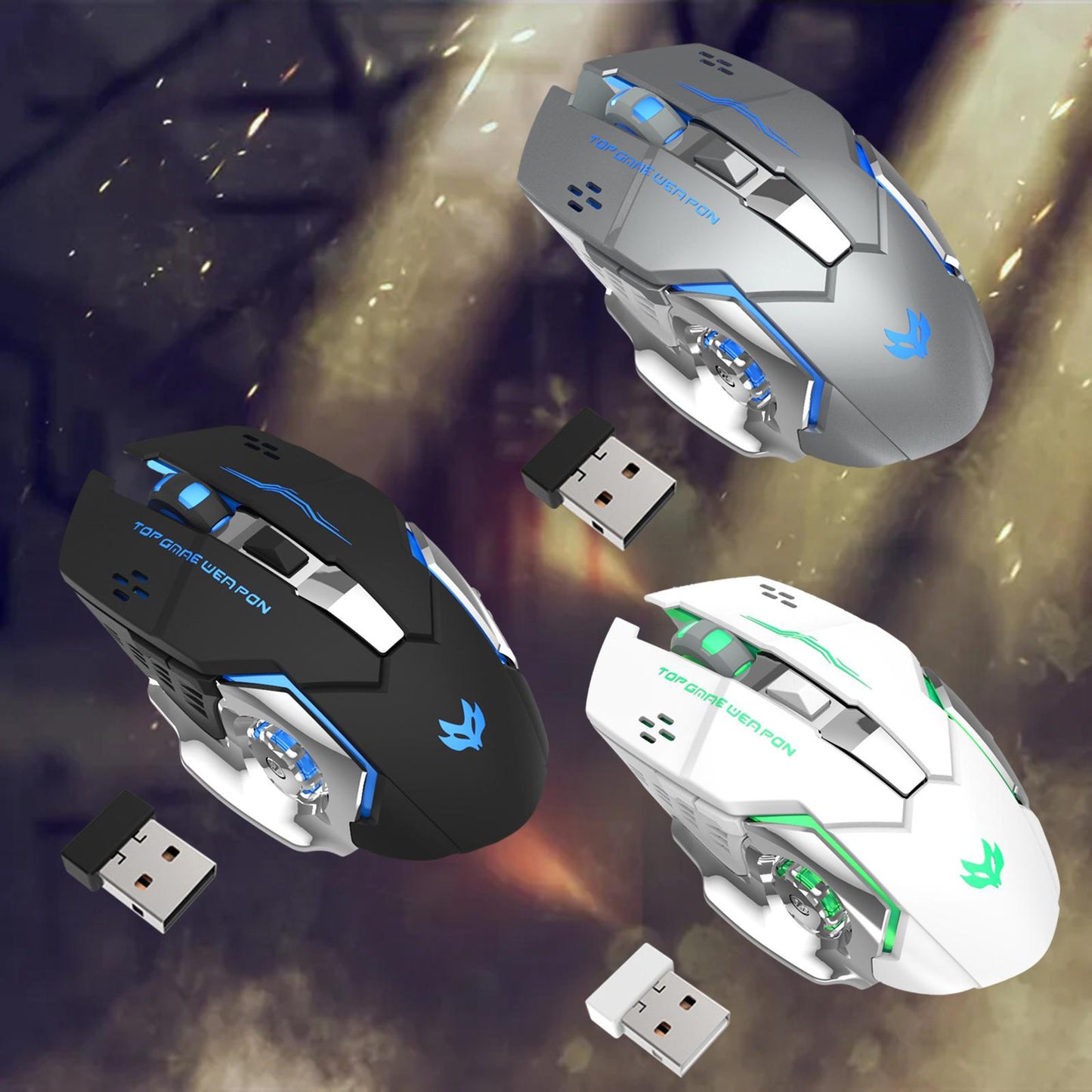 2.4G Wireless Computer Mouse with USB Receiver Portable Silver