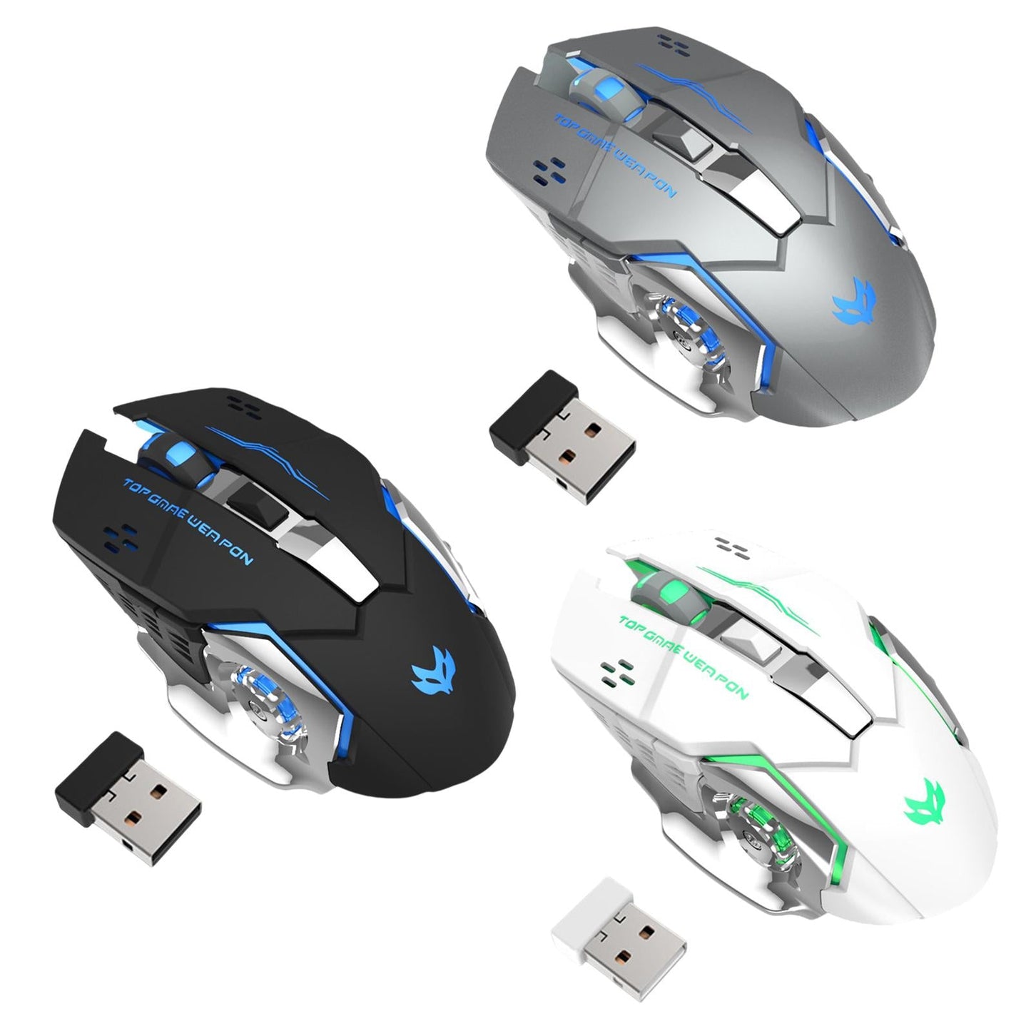 2.4G Wireless Computer Mouse with USB Receiver Portable Silver