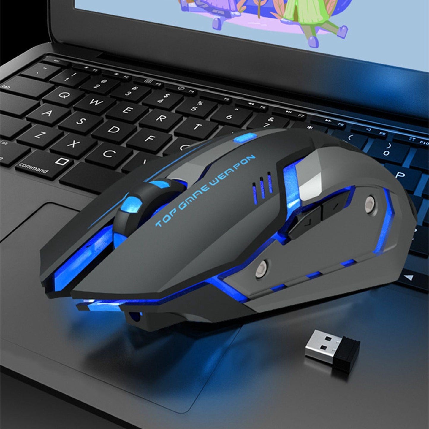 2.4G Wireless Computer Mouse with USB Receiver Portable Black