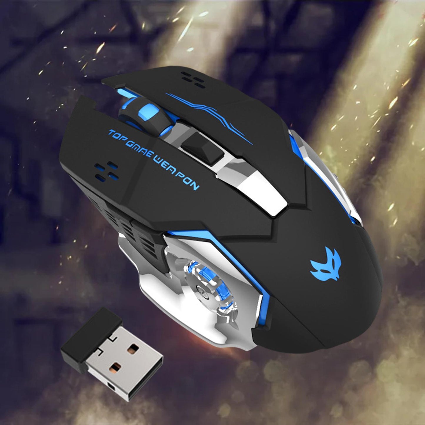 2.4G Wireless Computer Mouse with USB Receiver Portable Black