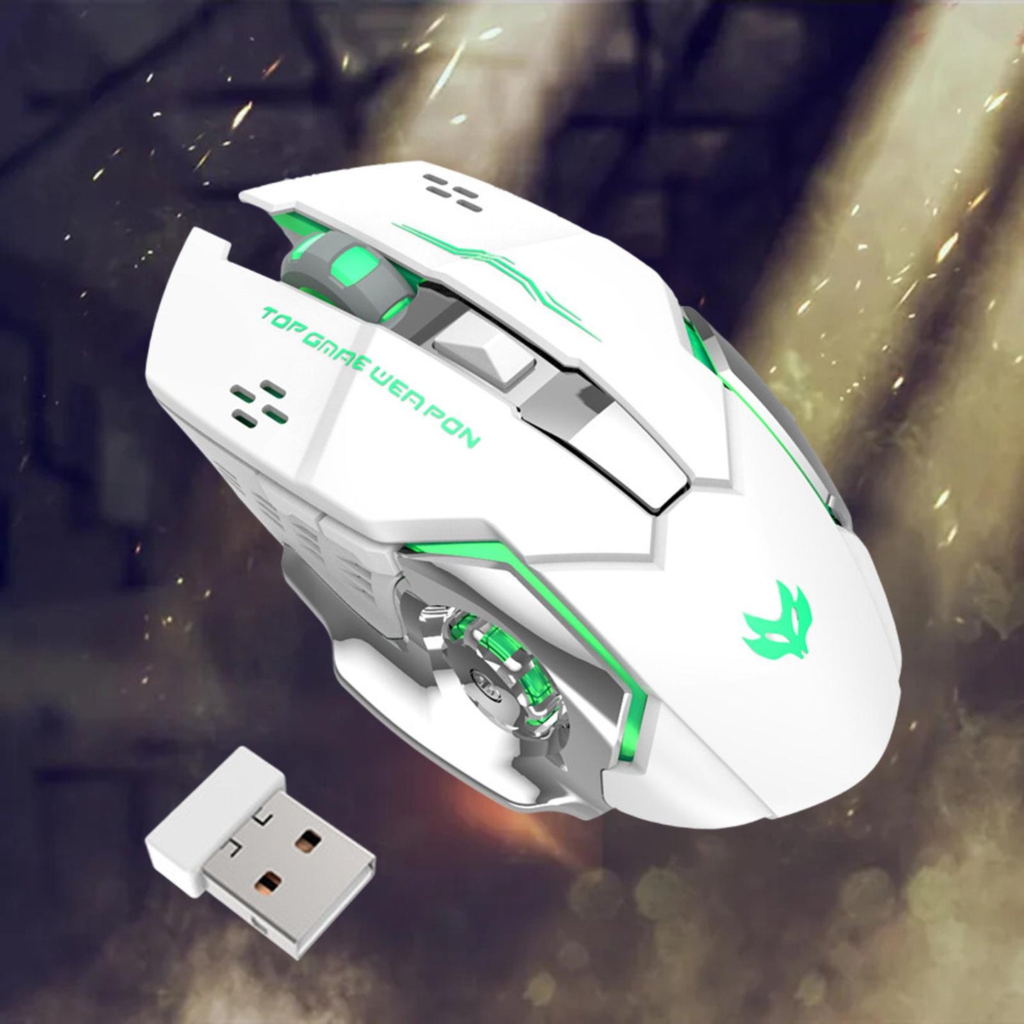 2.4G Wireless Computer Mouse with USB Receiver Portable White