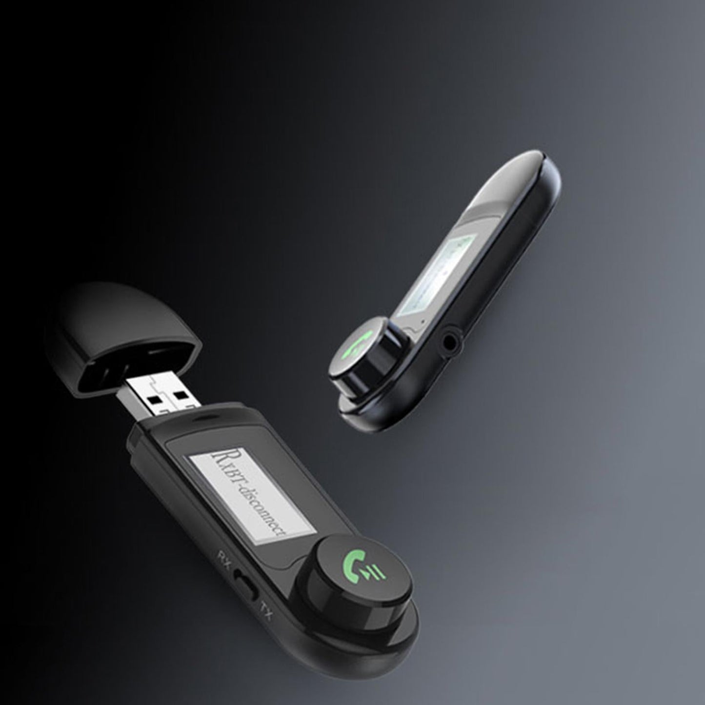 Bluetooth Transmitter Receiver USB Audio Adapter LCD Display for TV PC Car