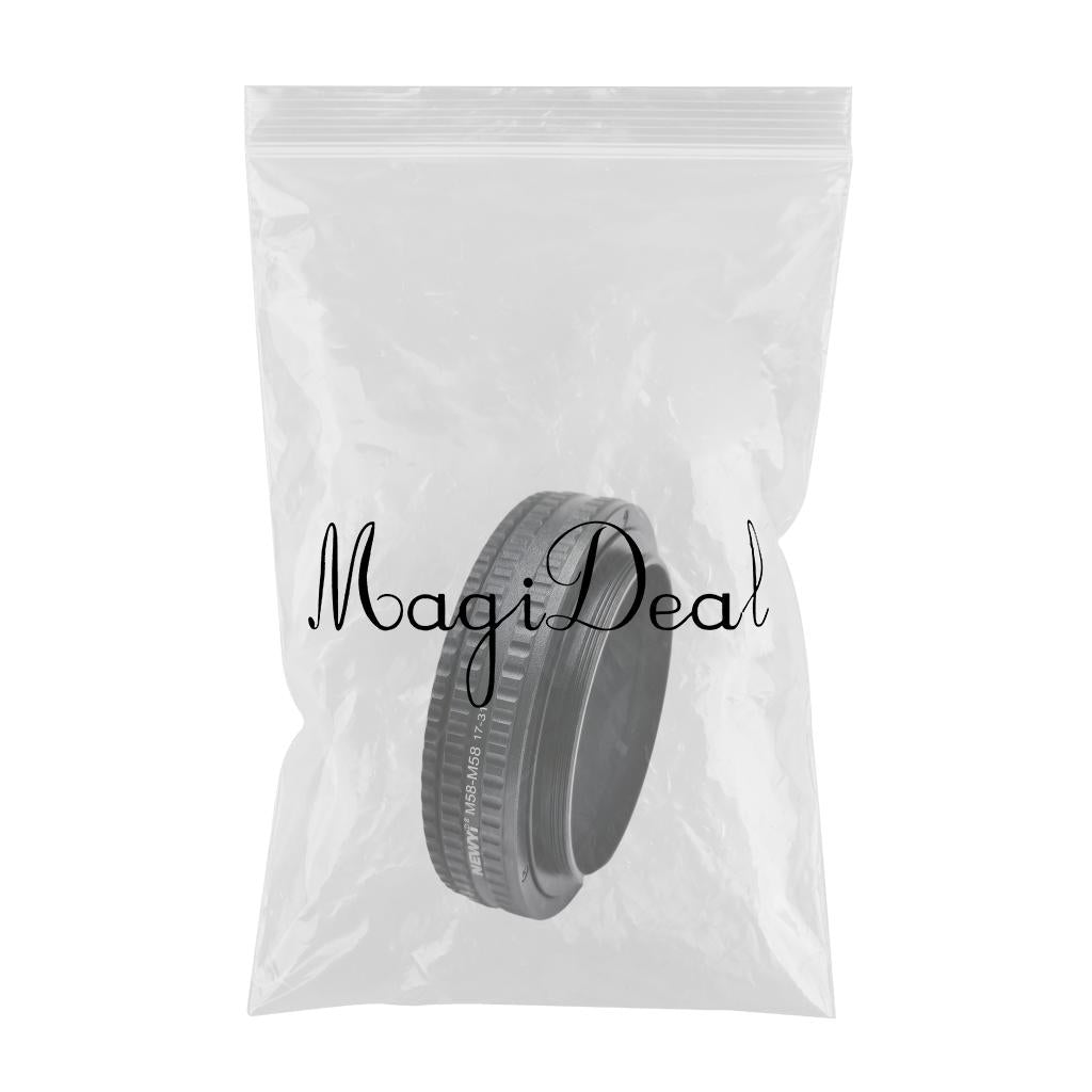M58-M58 Focusing Helicoid Adapter Adjustable for Cameras Black 17 to 31 mm