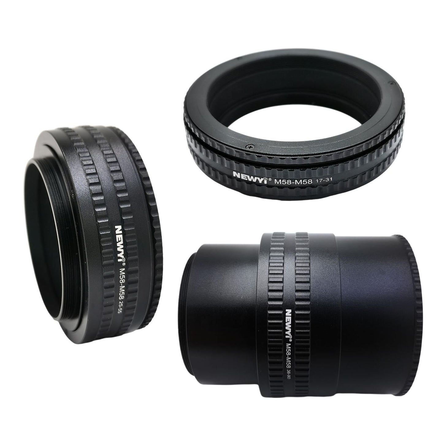 M58-M58 Focusing Helicoid Adapter Adjustable for Cameras Black 17 to 31 mm