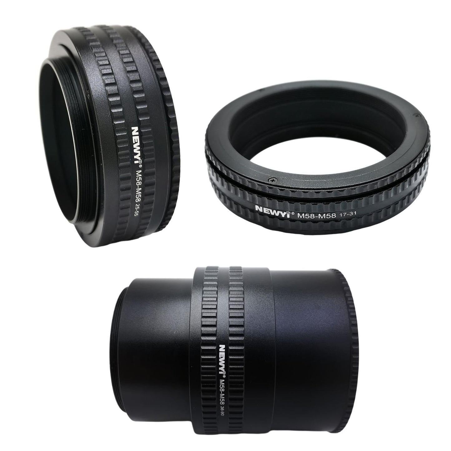 M58-M58 Focusing Helicoid Adapter Adjustable for Cameras Black 17 to 31 mm