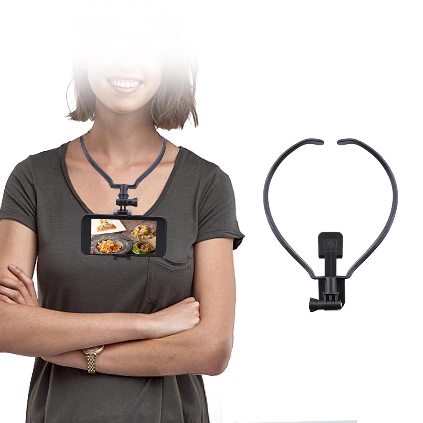 Lazy Bracket Flexible Stand Hanging On Neck for Live Streaming Sport Camera