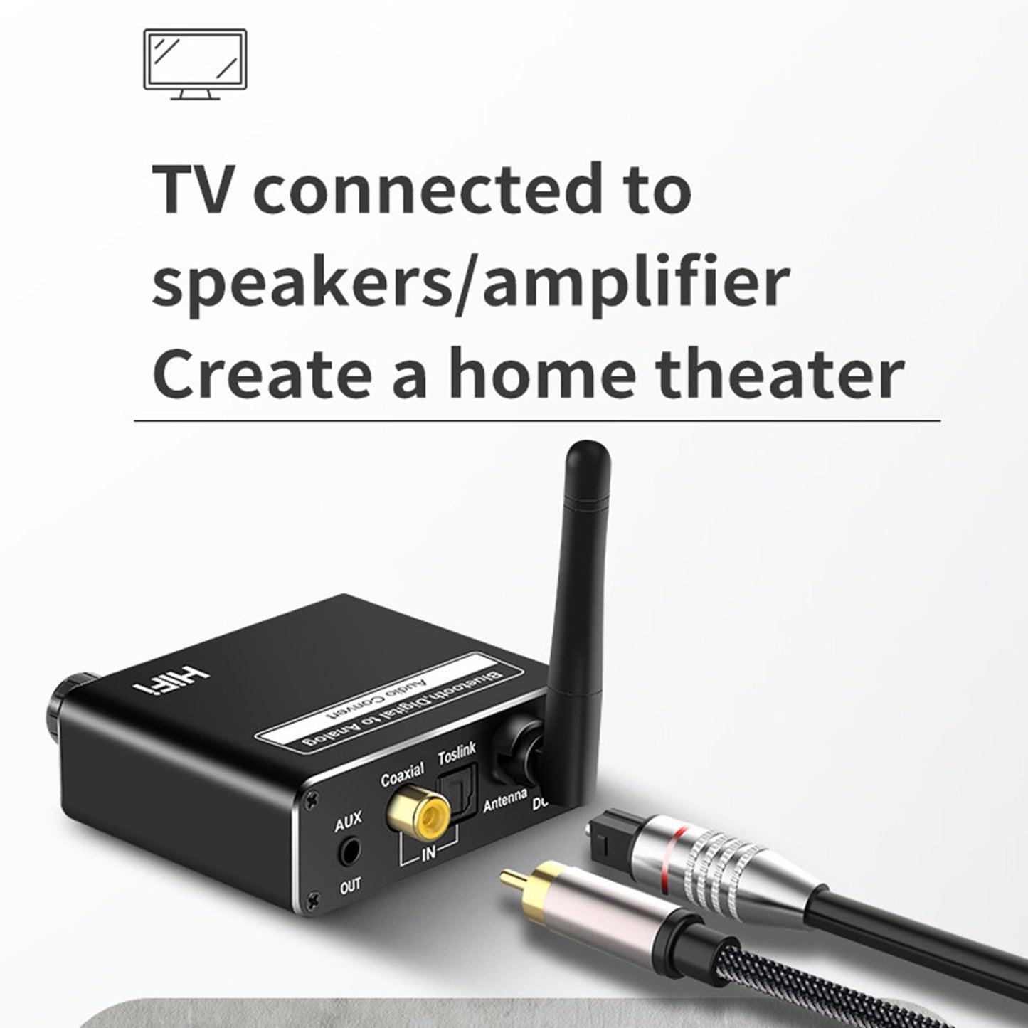 3IN1 Bluetooth 5.0 USB AUX Coaxial Player Digital to Analog Converter 3.5mm