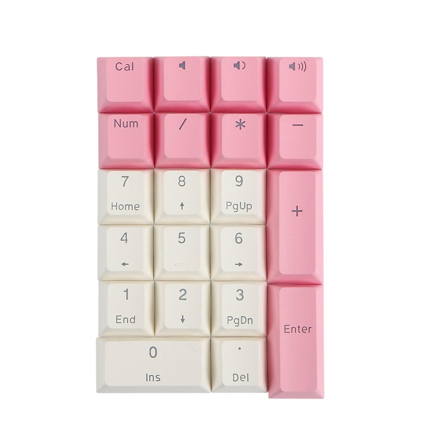 Mechanical Keyboard Numeric Keycaps Layout Dustproof Waterproof Office 21Key for Cherry Pink White
