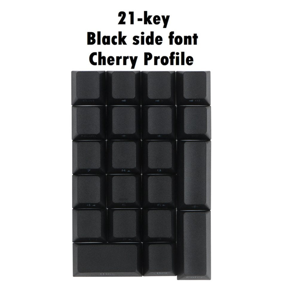 Mechanical Keyboard Numeric Keycaps Layout Dustproof Waterproof Office 21Key for Cherry Black Side Font