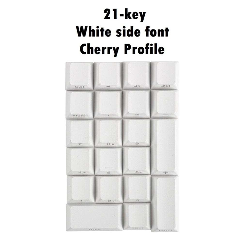 Mechanical Keyboard Numeric Keycaps Layout Dustproof Waterproof Office 21Key for Cherry White Side Font