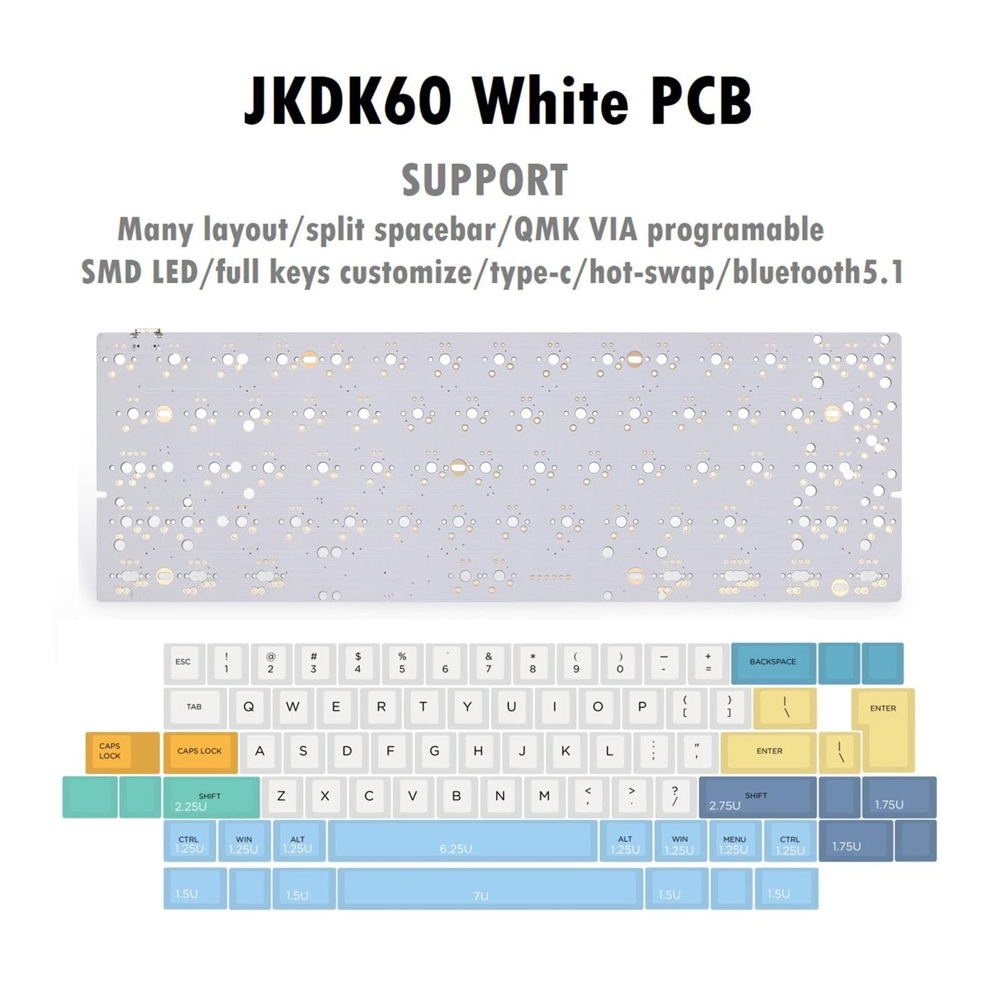 RGB PCB Circuit Board GH60 60% Type-C for XD60 64 68 CHERRY MX Switches
