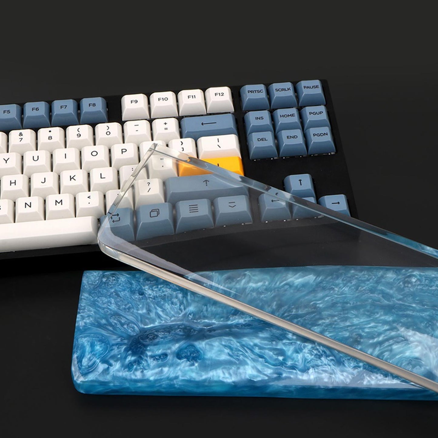 Resin Wrist Rest Pad Non Slip for Gamers Release Wrist Pain Yellow Medium