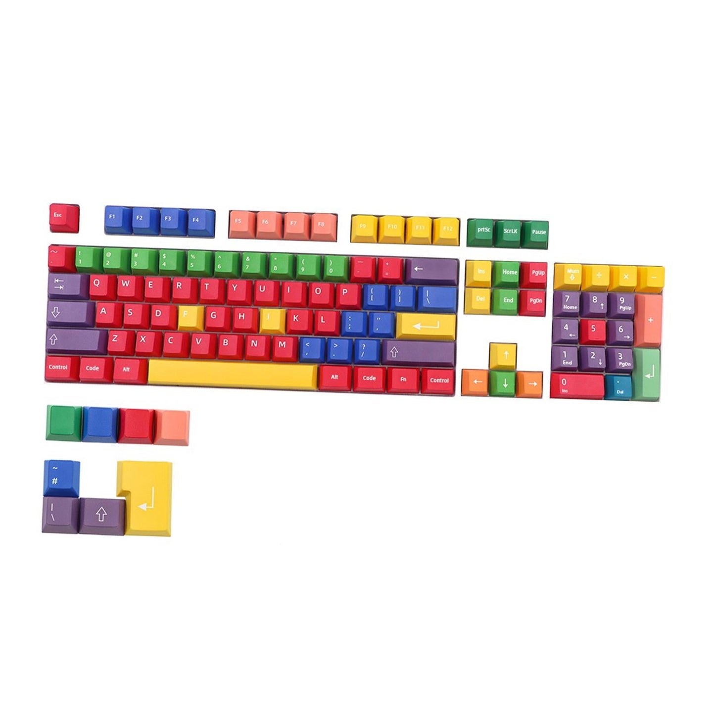 112 Keys PBT Colorful Keycaps Switches for Cherry MX Keys Only Keycaps
