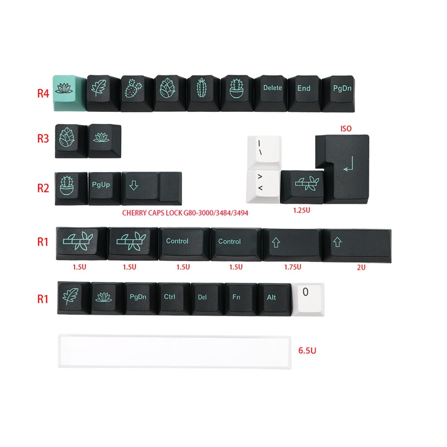 137 Keys Garden Theme Keycaps Accessories for Cherry MX 68 104 Keys Gaming