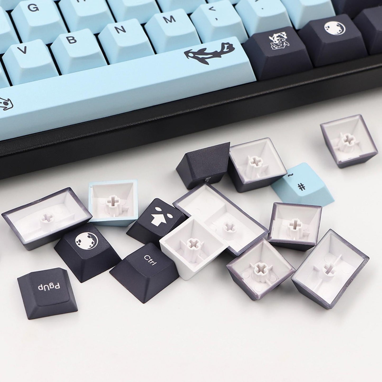 PBT Keycaps DIY Set for Most Gaming Mechanical Keyboards 137 Keys English