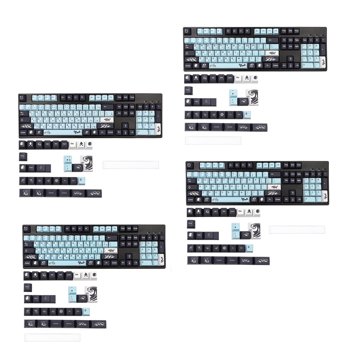 PBT Keycaps DIY Set for Most Gaming Mechanical Keyboards 137 Keys English