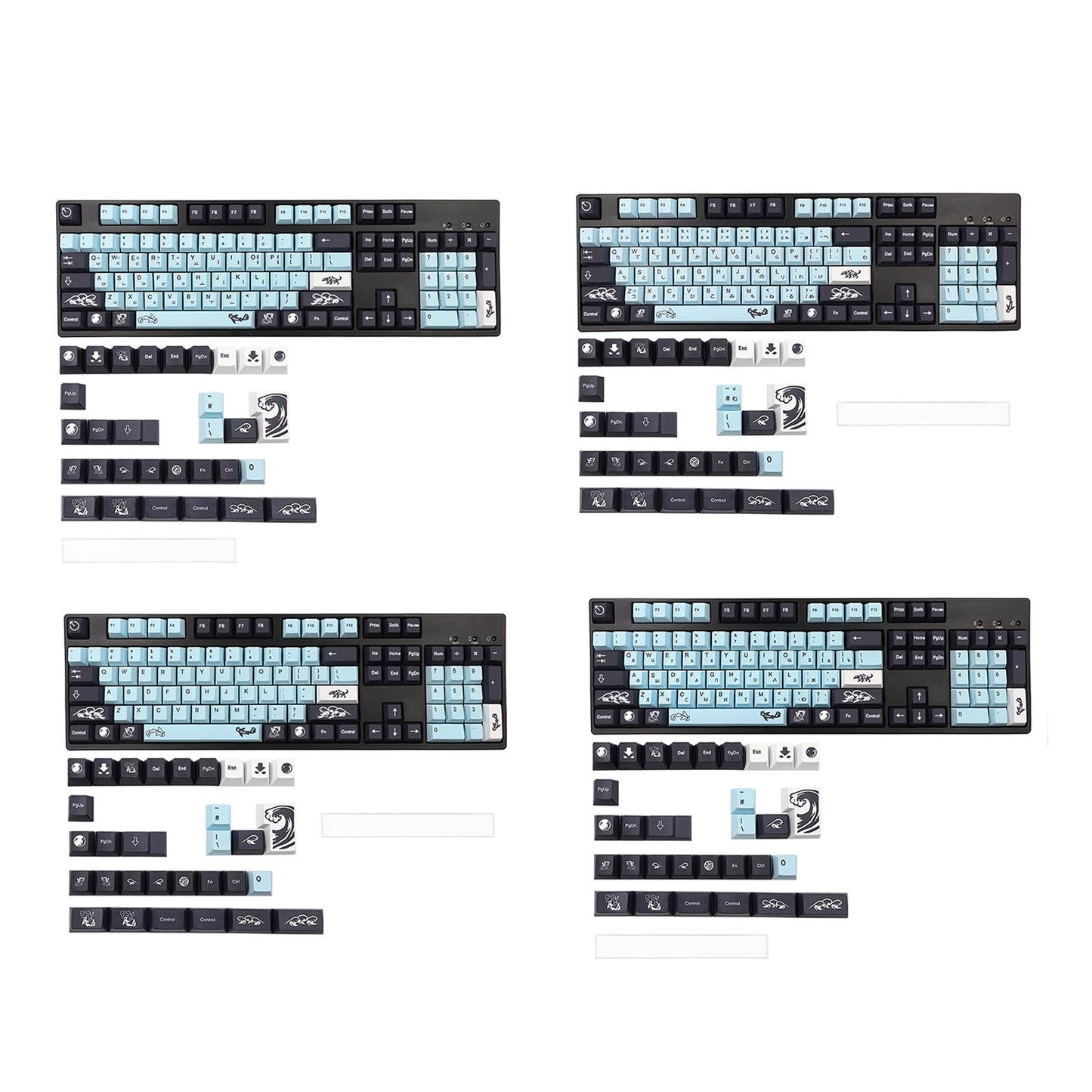 PBT Keycaps DIY Set for Most Gaming Mechanical Keyboards 137 Keys English