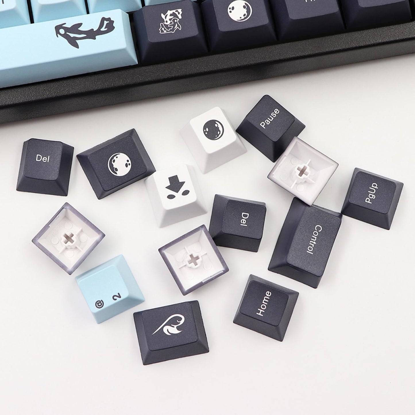 PBT Keycaps DIY Set for Most Gaming Mechanical Keyboards 136 Keys Russian