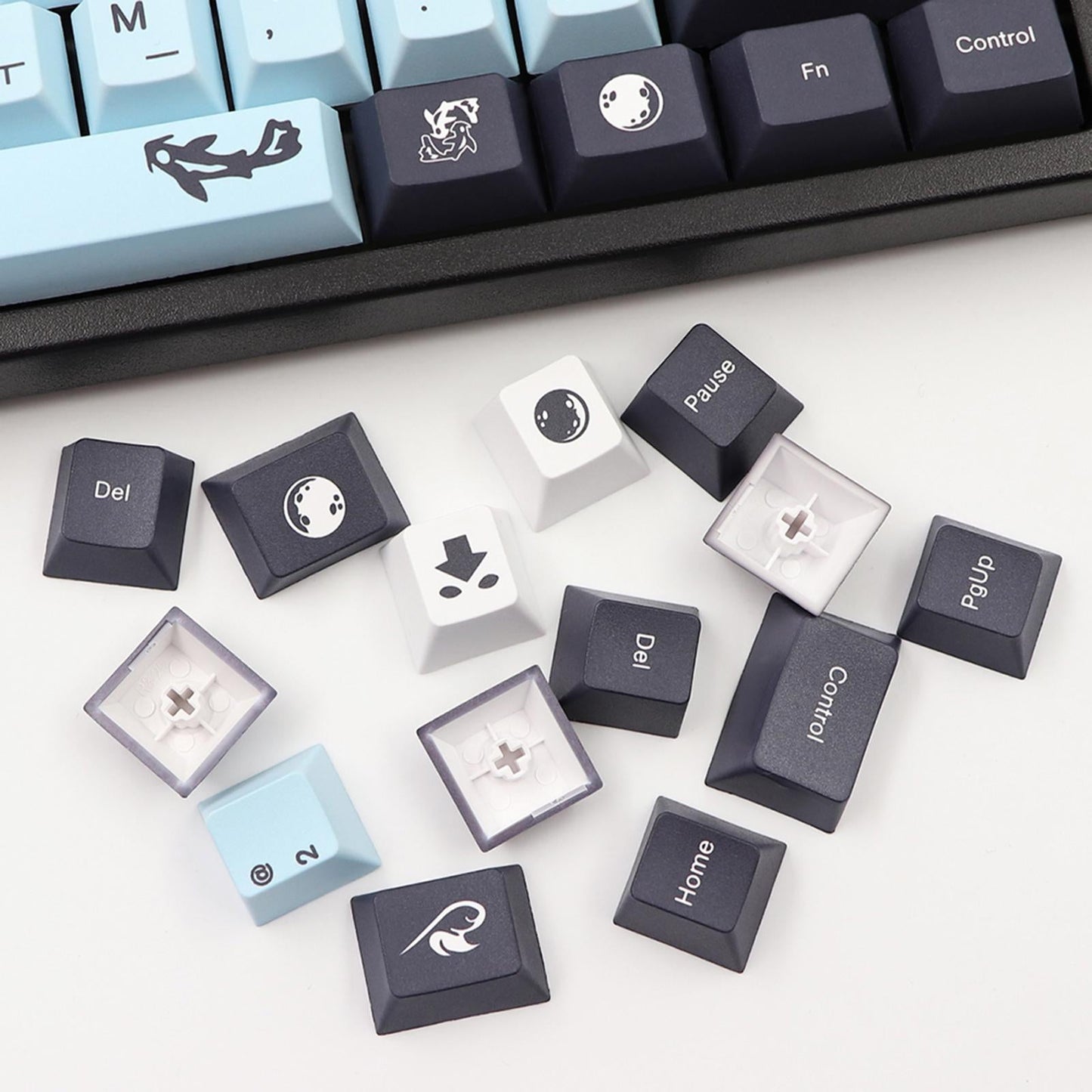 PBT Keycaps DIY Set for Most Gaming Mechanical Keyboards 136 Keys Korean
