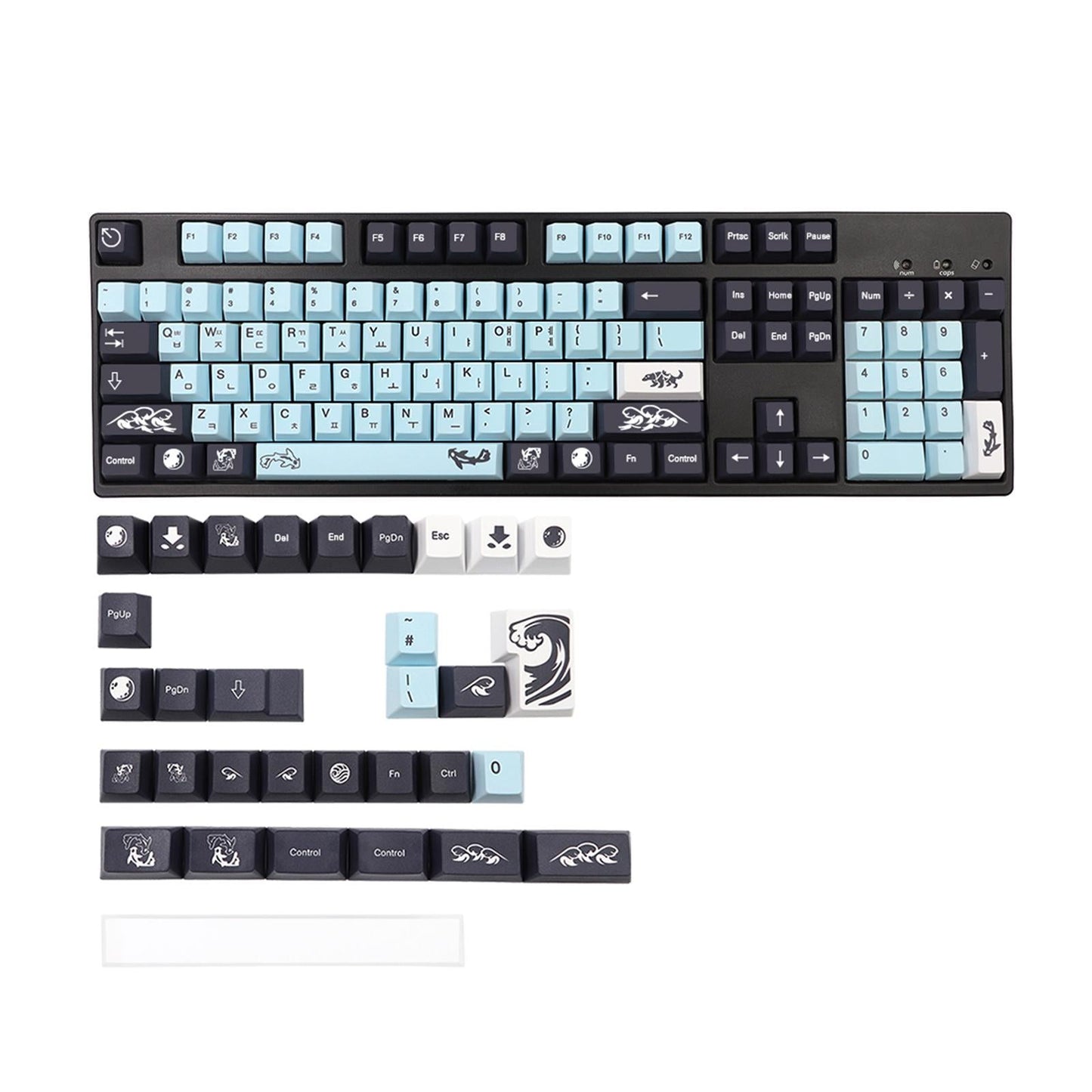 PBT Keycaps DIY Set for Most Gaming Mechanical Keyboards 136 Keys Korean