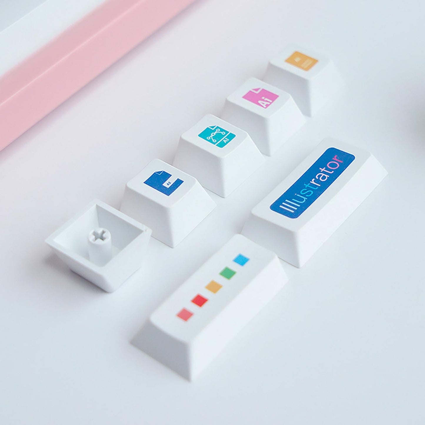 136 Key PBT DYE-Sub Keycap White AI Theme Suitable for Mechanical Keyboards