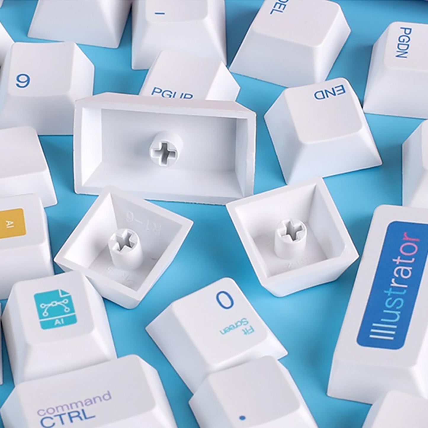 136 Key PBT DYE-Sub Keycap White AI Theme Suitable for Mechanical Keyboards