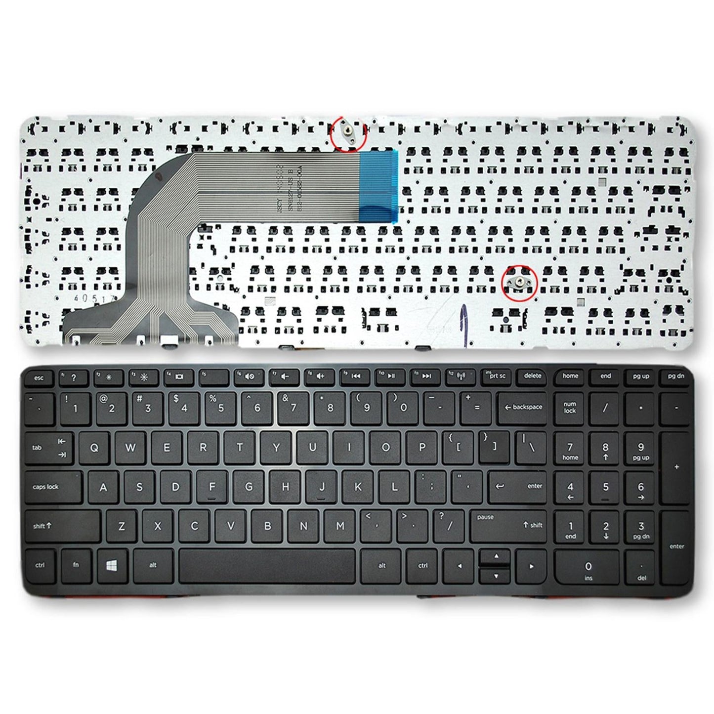 Laptop Replacement Keyboard Black Replace Cracked English for HP 17-E000
