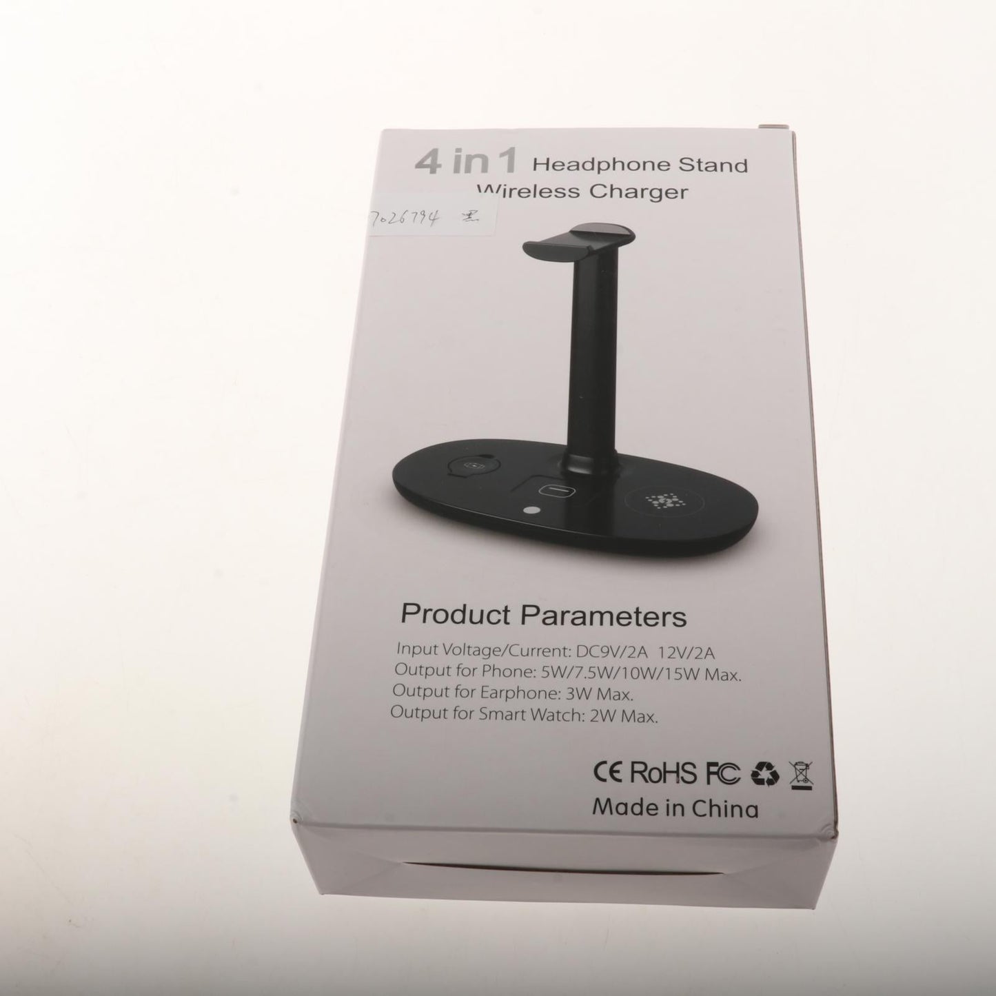 4in1 Wireless Charging Station 15W Magnetic Dock Charger for Earphone black