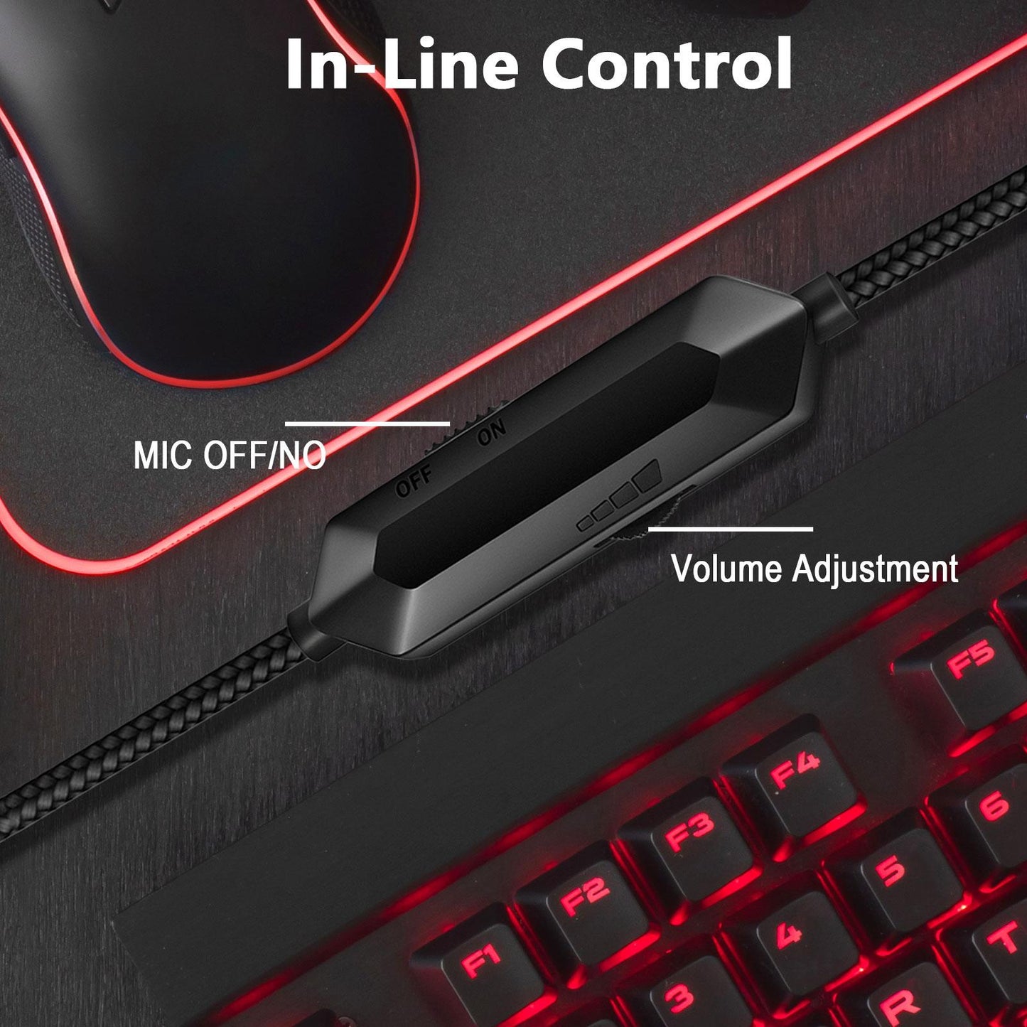 RGB Gaming Headset with Mic 4D Bass 3.5mm Plug for PS4 Gamers Black and Red