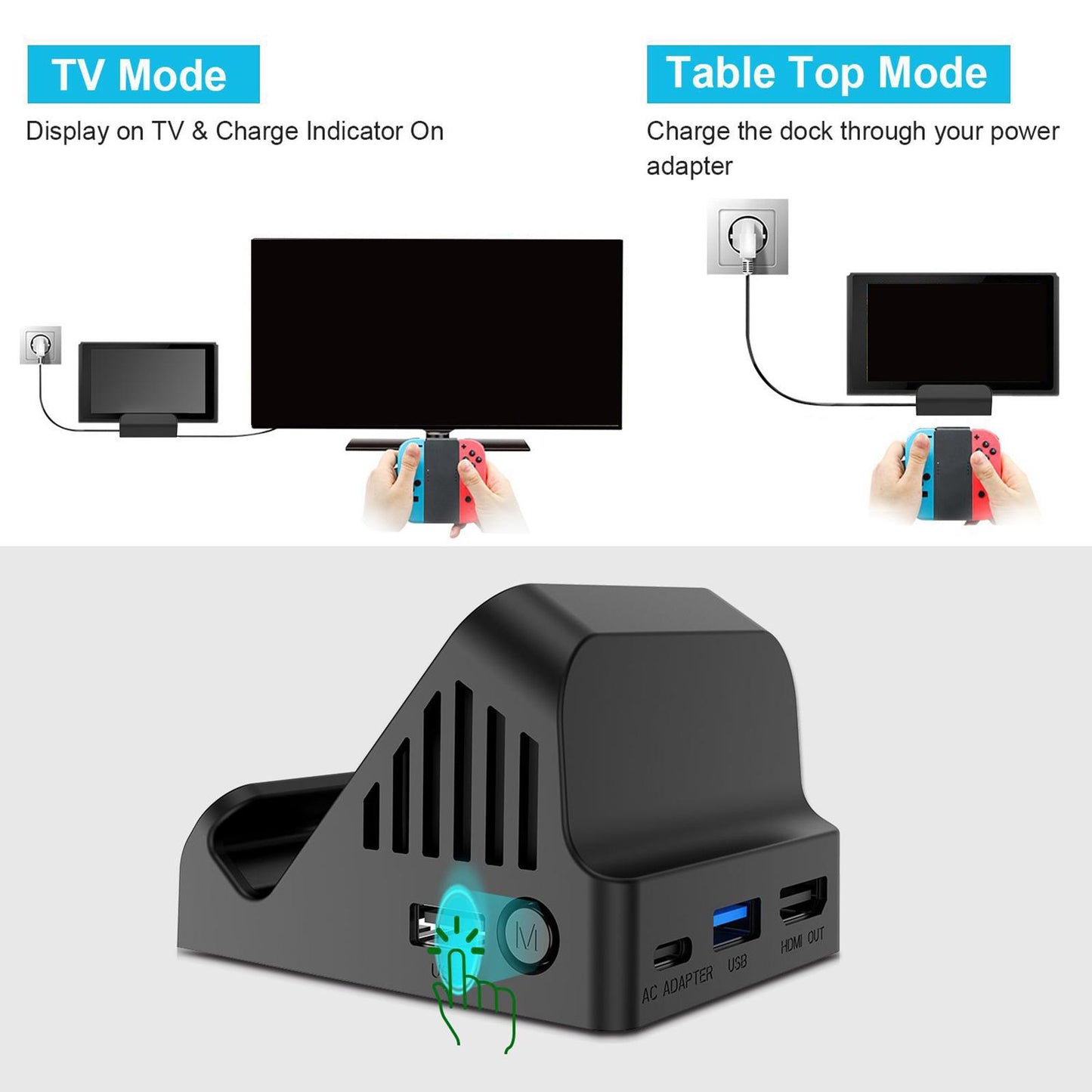 HDMI Converter Adapter Charging Dock Stand for Nintend Switch/Switch Lite