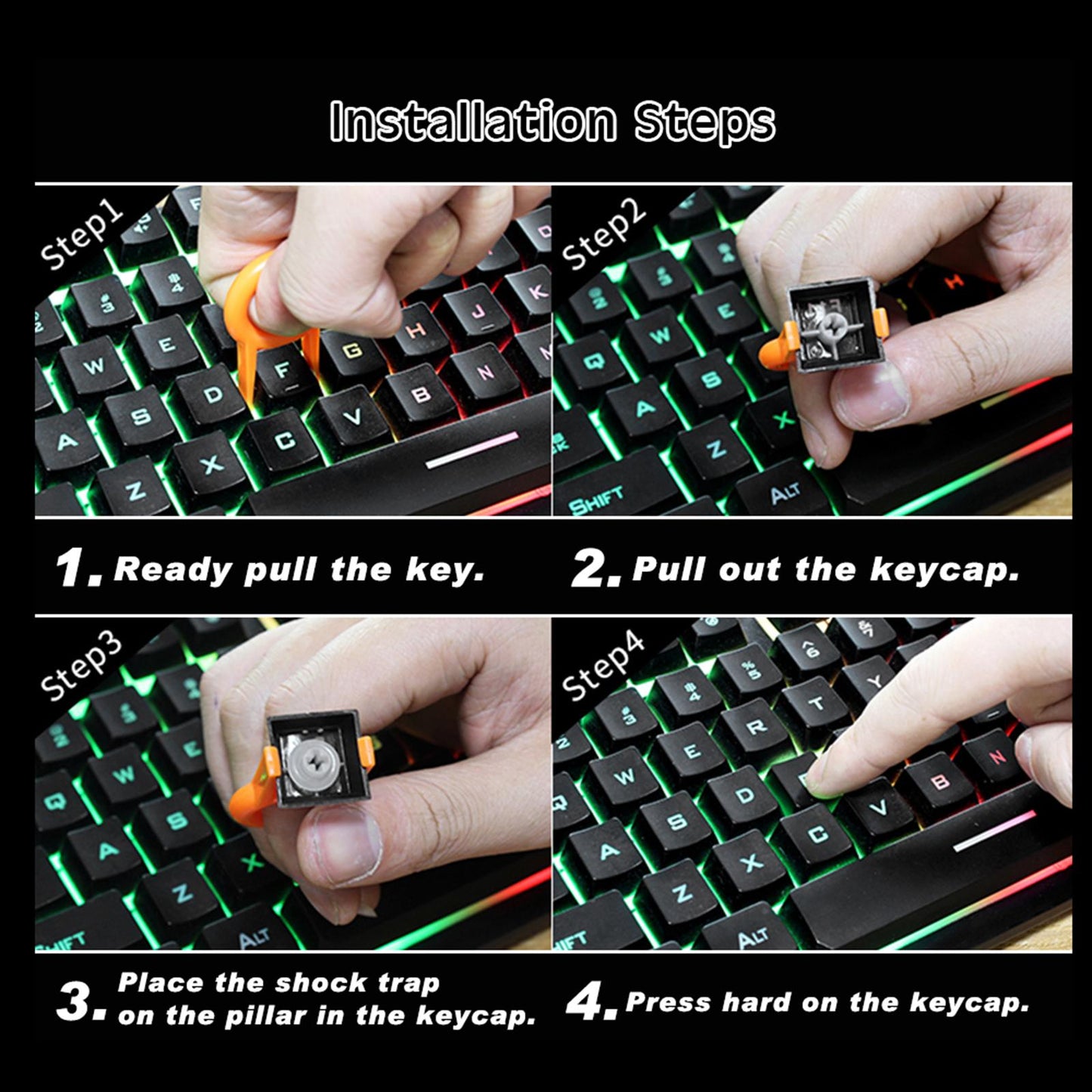 120x Keyboard Switch Dampener Damper for Mechanical Keyboard Home Office Use Black